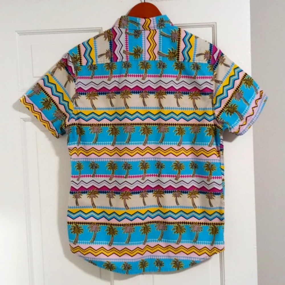 🌴Zipcode🌴 - Men's Multicolor Palm Tree S/S Button Down - Picture 2 of 11